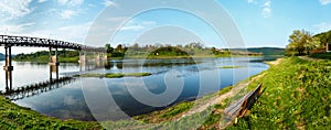 Spring Dnister river panorama.