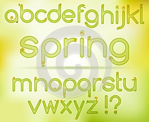 Spring easter alphabet