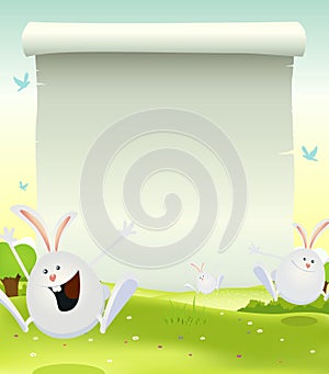 Spring Easter Bunnies Background