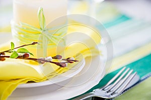 Spring easter table setting