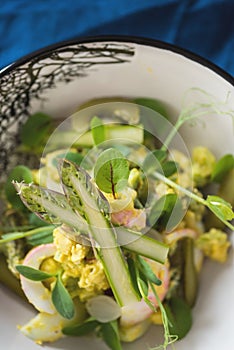 Spring egg salad with asparagus