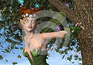 Spring Fairy in Fantasy Garden