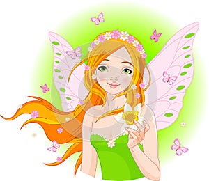 Spring fairy with narcissus