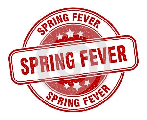 spring fever stamp. spring fever label. round grunge sign