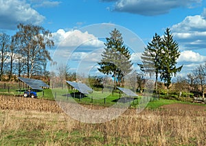 spring field work and and system of solar panels