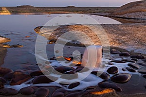 Spring of fire water. Burning methane in water. Cold fire