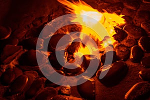 Spring of fire water. Burning methane in water. Cold fire