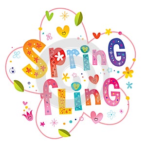 Spring fling lettering design photo