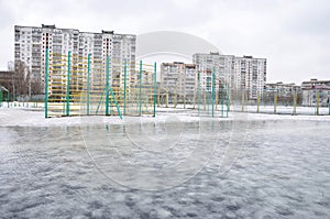 Spring flood in a city