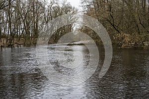 Spring flood on the river