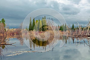 Spring flooding in Siberia