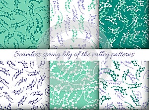 Spring Floral Pattern. Seamless Lily of the Valley Textile Print. Fresh Flower