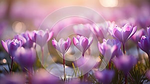 Spring flower background in a beautiful and cool morning