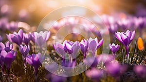 Spring flower background on a beautiful sunny morning