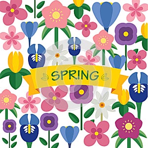 Spring flower background flat design