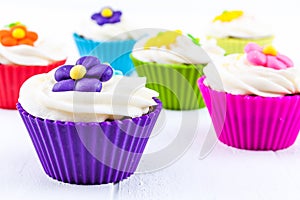 Spring Flower Cupcakes