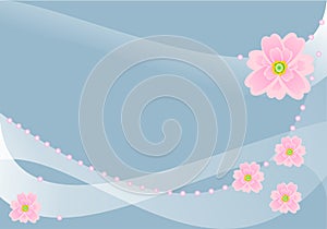 A Spring Flowers, background, pink flowers on Crimson backdrop.