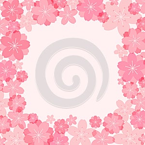 Spring flowers, blossoms frame, background, flat