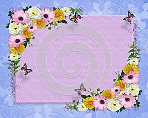 Spring flowers border template