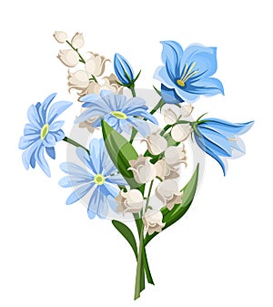 Spring flowers bouquet. Vector illustration.