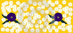 Spring flowers pattern, graphic floral motive. Vector illustration eps.