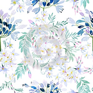 Spring flowers seamless pattern