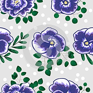 Spring flowers seamless pattern Small floral pattern floral illustration and floral vector pattern flower pattern fabric. violets