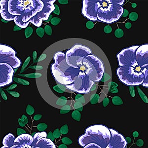 Spring flowers seamless pattern Small floral pattern floral illustration and floral vector pattern flower pattern fabric. violets