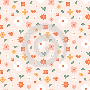 Spring flowers seamless pattern vector