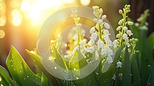 Spring flowers in sunny day in nature, Colorful natural spring background,
