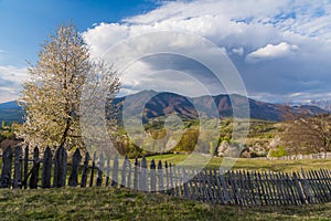 Spring at the foothills of the Carpathian mountains in the Romanian country side