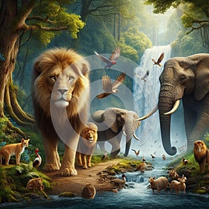 A spring dawn forest.