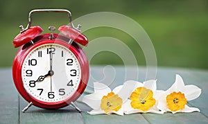 Spring forward, daylight savings concept