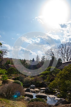 spring garden at ancient Oshino Hakkai village near Mt. Fuji, Fuji Five Lake region