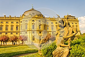 Spring Garden in blossom at Residence in Wurzburg, Germany