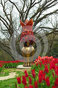 Spring garden with tulips a the Small Ottoman Palace named Hidiv Kasri photo