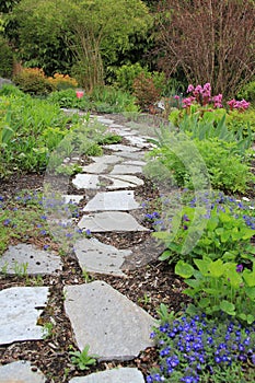 Spring garden walkway