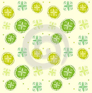 Spring Green. Abstract Floral Pattern. Seamless Background Vector Illustration.