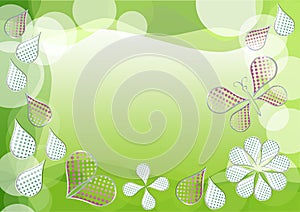 Spring green background with morphing dotted drops
