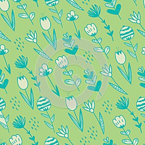 Spring hand drawn floral and abstract elements.