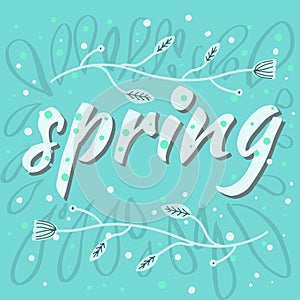 Spring. Hand Drawn Lettering