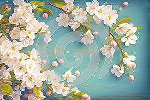 Blossoming Beauty Cherry Flowers in the Springtime Background