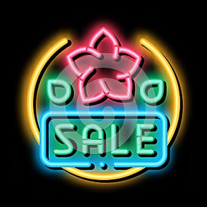 spring holidays sale discount neon glow icon illustration