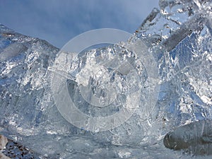 Spring ice on The white sea coast. The Island Of Yagry. Severodvinsk. The Arkhangelsk region