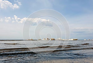 Spring ice on The white sea coast. The Island Of Yagry. Severodvinsk. The Arkhangelsk region