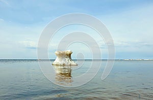 Spring ice on The white sea coast. The Island Of Yagry. Severodvinsk. The Arkhangelsk region