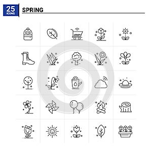 25 Spring icon set. vector background