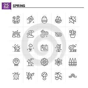 25 Spring icon set. vector background