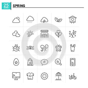 25 Spring icon set. vector background