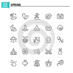 25 Spring icon set. vector background